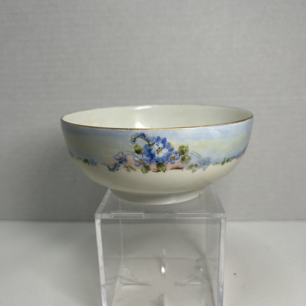 Hutschenreuther Selb Bavaria Porcelain Hand Painted Forget Me Not Flower 5" Bowl